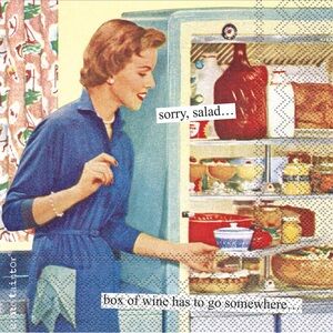 Anne Taintor Box of Wine Humorous Cocktail Beverage Paper Napkins, 40 ct